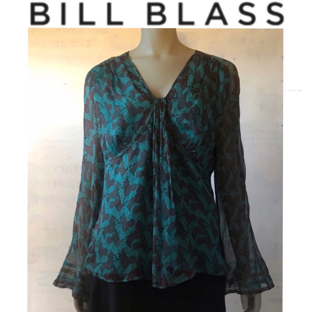 Bill Blass New York Chris Benz Flutter Top Blouse
